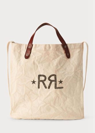 Valkoiset miesten Ralph Lauren -logokankaat Market-kangaskassit