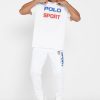 Valkoiset miesten Ralph Lauren -logolla valmistetut lenkkeilyhousut Valkoiset miesten Ralph Lauren -logolla valmistetut lenkkeilyhousut