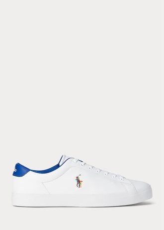 Valkoiset miesten Ralph Lauren Longwood -nahkaiset tennarit Valkoiset miesten Ralph Lauren Longwood -nahkaiset tennarit