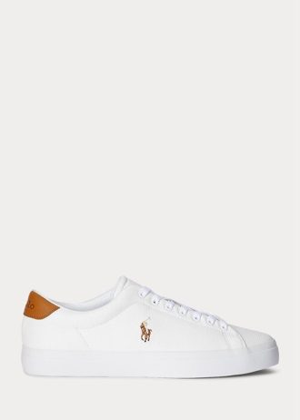 Valkoiset miesten Ralph Lauren Longwood -nahkaiset tennarit Valkoiset miesten Ralph Lauren Longwood -nahkaiset tennarit