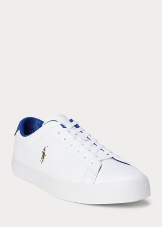 Valkoiset miesten Ralph Lauren Longwood -nahkaiset tennarit Valkoiset miesten Ralph Lauren Longwood -nahkaiset tennarit