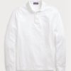 Valkoiset miesten Ralph Lauren mukautetut Slim Fit Pique poolopaidat Valkoiset miesten Ralph Lauren mukautetut Slim Fit Pique poolopaidat