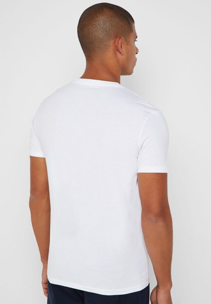 Valkoiset miesten Ralph Lauren mukautetut Slim Fit puuvillaiset T-paidat Valkoiset miesten Ralph Lauren mukautetut Slim Fit puuvillaiset T-paidat