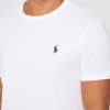 Valkoiset miesten Ralph Lauren mukautetut Slim Fit puuvillaiset T-paidat Valkoiset miesten Ralph Lauren mukautetut Slim Fit puuvillaiset T-paidat