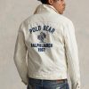 Valkoiset miesten Ralph Lauren Polo Bear -brodeeratut kuorma-autotakit Valkoiset miesten Ralph Lauren Polo Bear -brodeeratut kuorma-autotakit