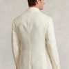 Valkoiset miesten Ralph Lauren Polo pehmeät pellavapuvut Valkoiset miesten Ralph Lauren Polo pehmeät pellavapuvut