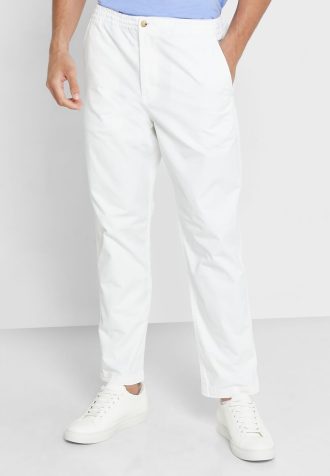 Valkoiset miesten Ralph Lauren Prepster collegehousut