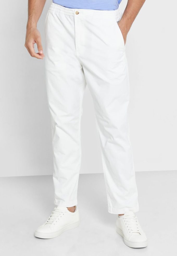 Valkoiset miesten Ralph Lauren Prepster collegehousut Valkoiset miesten Ralph Lauren Prepster collegehousut