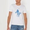 Valkoiset miesten Ralph Lauren -printoidut pyöreäkauluksiset T-paidat