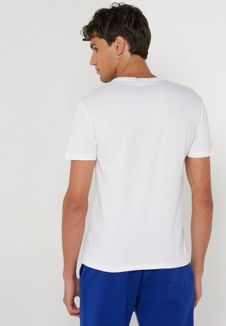 Valkoiset miesten Ralph Lauren -printoidut pyöreäkauluksiset T-paidat