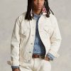 Valkoiset miesten Ralph Lauren Relax Fit Canvas Trucker -takit Valkoiset miesten Ralph Lauren Relax Fit Canvas Trucker -takit