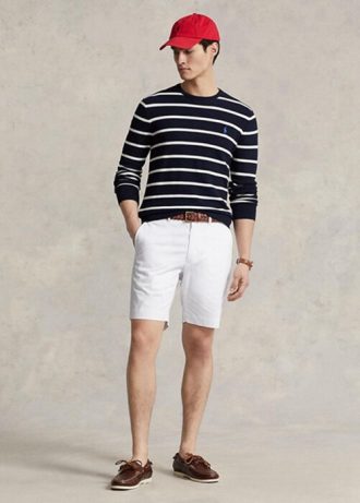 Valkoiset miesten Ralph Lauren Räätälöidyt Stretch Twill -shortsit