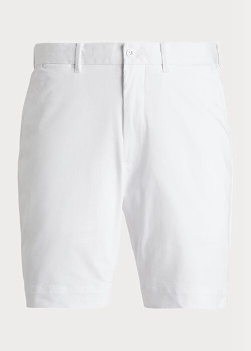 Valkoiset miesten Ralph Lauren Räätälöidyt Stretch Twill -shortsit Valkoiset miesten Ralph Lauren Räätälöidyt Stretch Twill -shortsit