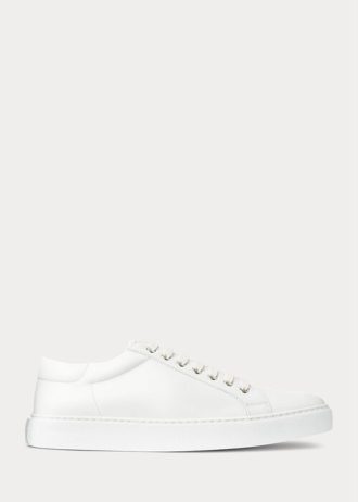 Valkoiset miesten Ralph Lauren Severn Calfskin -lenkkarit Valkoiset miesten Ralph Lauren Severn Calfskin -lenkkarit