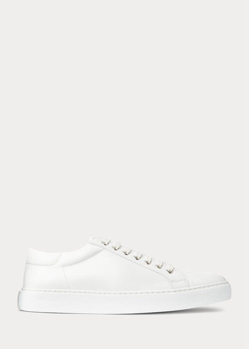 Valkoiset miesten Ralph Lauren Severn Calfskin -lenkkarit Valkoiset miesten Ralph Lauren Severn Calfskin -lenkkarit
