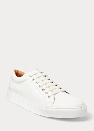 Valkoiset miesten Ralph Lauren Severn Calfskin -lenkkarit Valkoiset miesten Ralph Lauren Severn Calfskin -lenkkarit