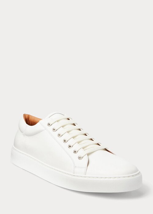 Valkoiset miesten Ralph Lauren Severn Calfskin -lenkkarit Valkoiset miesten Ralph Lauren Severn Calfskin -lenkkarit