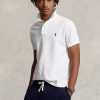 Valkoiset miesten Ralph Lauren Slim Fit mesh poolopaidat Valkoiset miesten Ralph Lauren Slim Fit mesh poolopaidat