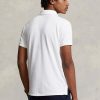 Valkoiset miesten Ralph Lauren Slim Fit mesh poolopaidat Valkoiset miesten Ralph Lauren Slim Fit mesh poolopaidat
