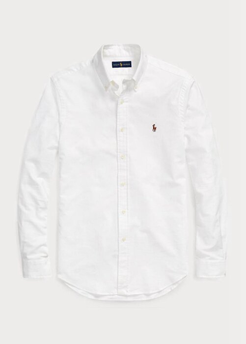 Valkoiset miesten Ralph Lauren Slim Fit Oxford paidat Valkoiset miesten Ralph Lauren Slim Fit Oxford paidat