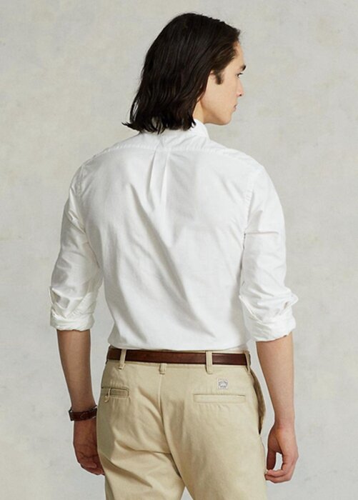 Valkoiset miesten Ralph Lauren Slim Fit Oxford paidat Valkoiset miesten Ralph Lauren Slim Fit Oxford paidat