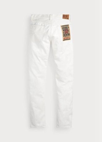 Valkoiset miesten Ralph Lauren Slim Fit Whitestone-farkut Valkoiset miesten Ralph Lauren Slim Fit Whitestone-farkut