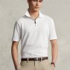 Valkoiset miesten Ralph Lauren Stretch Mesh -vetoketjulliset poolopaidat Valkoiset miesten Ralph Lauren Stretch Mesh -vetoketjulliset poolopaidat