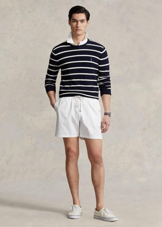 Valkoiset miesten Ralph Lauren Traveler -uimahousut