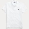 Valkoiset naisten Ralph Lauren Classic Fit mesh poolopaidat Valkoiset naisten Ralph Lauren Classic Fit mesh poolopaidat