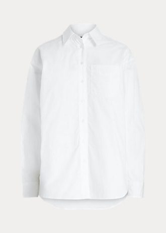 Valkoiset naisten Ralph Lauren Cotton Broadcloth -paidat