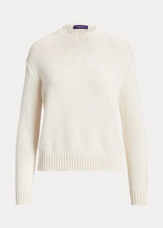 Valkoiset naisten Ralph Lauren koristellut RL-puuvillasekoitepuserot Valkoiset naisten Ralph Lauren koristellut RL-puuvillasekoitepuserot
