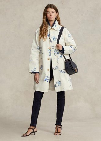 Valkoiset naisten Ralph Lauren kukka-aiheiset kangastakit Valkoiset naisten Ralph Lauren kukka-aiheiset kangastakit