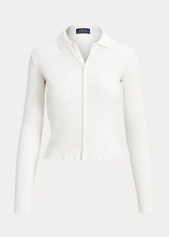 Valkoiset naisten Ralph Lauren -paidat, joissa on ribbed napit