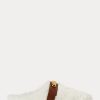 Valkoiset naisten Ralph Lauren Polo ID Shearling-tasaiset kengät Valkoiset naisten Ralph Lauren Polo ID Shearling-tasaiset kengät