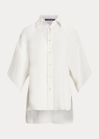 Valkoiset naisten Ralph Lauren Soloman pellavapuseropaidat Valkoiset naisten Ralph Lauren Soloman pellavapuseropaidat