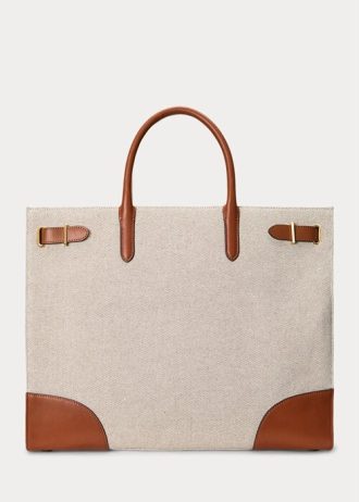 Vanilla/Lauren Tan naisten Ralph Lauren Canvas -suuret Devyn-kangaskassit