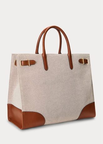 Vanilla/Lauren Tan naisten Ralph Lauren Canvas -suuret Devyn-kangaskassit