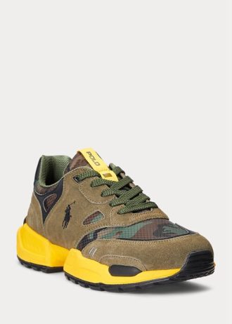 Vihreä / Camo Miesten Ralph Lauren Jogger Mokka & Camo Ripstop lenkkarit Vihreä / Camo Miesten Ralph Lauren Jogger Mokka & Camo Ripstop lenkkarit