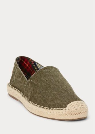 Vihreä miesten Ralph Lauren Cevio Pesty Canvas Espadrille Vihreä miesten Ralph Lauren Cevio Pesty Canvas Espadrille