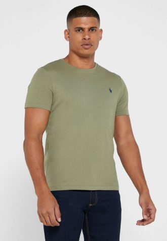 Vihreä Miesten Ralph Lauren Chest Logo Crew Neck T-paidat