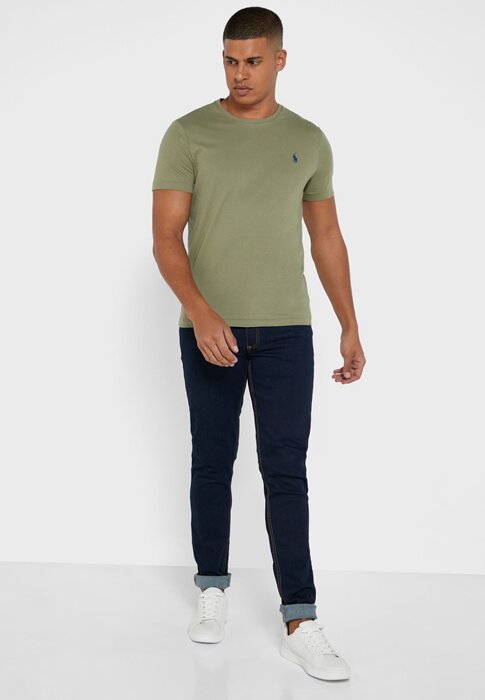 Vihreä Miesten Ralph Lauren Chest Logo Crew Neck T-paidat Vihreä Miesten Ralph Lauren Chest Logo Crew Neck T-paidat