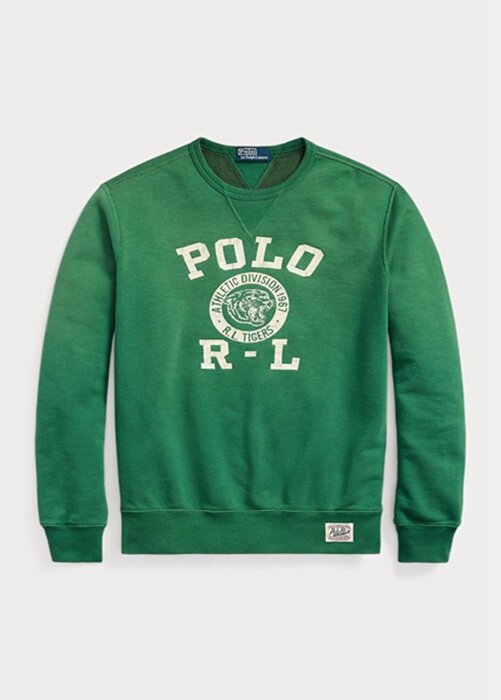 Vihreä miesten Ralph Lauren -logoinen fleece-villapusero Vihreä miesten Ralph Lauren -logoinen fleece-villapusero