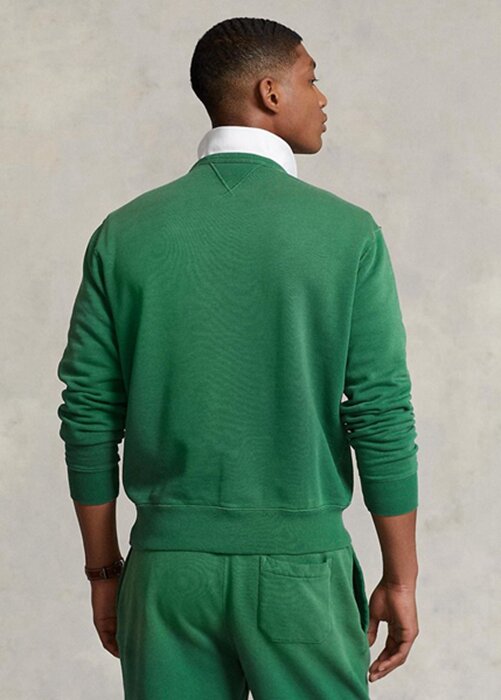 Vihreä miesten Ralph Lauren -logoinen fleece-villapusero Vihreä miesten Ralph Lauren -logoinen fleece-villapusero