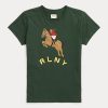Vihreä Naisten Ralph Lauren Equestrian Appliqué Logo Jersey T-paidat Vihreä Naisten Ralph Lauren Equestrian Appliqué Logo Jersey T-paidat