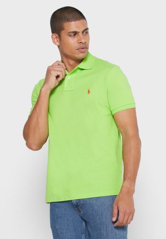 Vihreät miesten Ralph Lauren Basic mesh poolopaidat