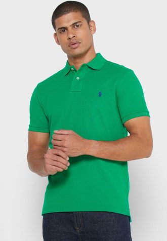 Vihreät miesten Ralph Lauren Basic mesh poolopaidat