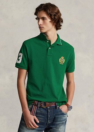 Vihreät miesten Ralph Lauren Classic Fit poolo Crest mesh poolopaidat