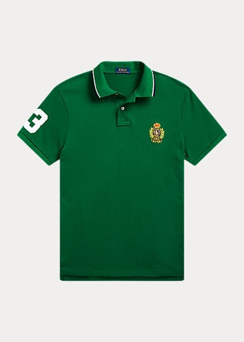 Vihreät miesten Ralph Lauren Classic Fit poolo Crest mesh poolopaidat Vihreät miesten Ralph Lauren Classic Fit poolo Crest mesh poolopaidat