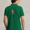 Vihreät miesten Ralph Lauren Classic Fit poolo Crest mesh poolopaidat Vihreät miesten Ralph Lauren Classic Fit poolo Crest mesh poolopaidat
