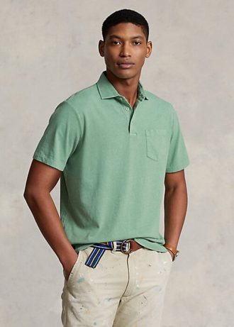 Vihreät miesten Ralph Lauren Classic Fit puuvilla-pellava poolopaidat